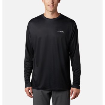 Columbia Muške Majice S Kapuljačom - Terminal Tackle PFG Fish Flag Long Sleeve Big Crne Tamno Sive |